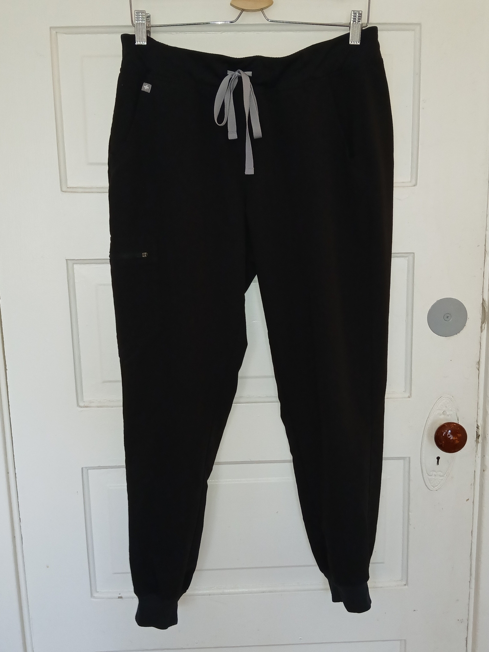 Figs Women's Black Jogger Pants with Gray Drawstring